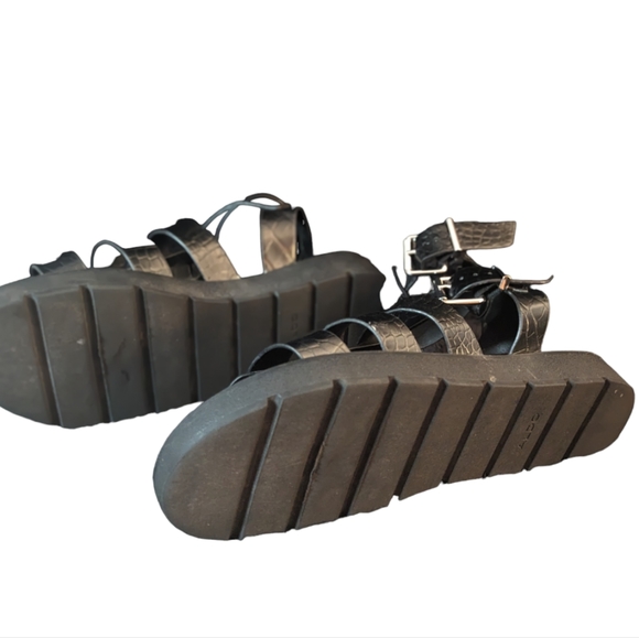 Aldo Glassy Platform Cage Sandal - Croc Embossed - Size 10 - Picture 6 of 11